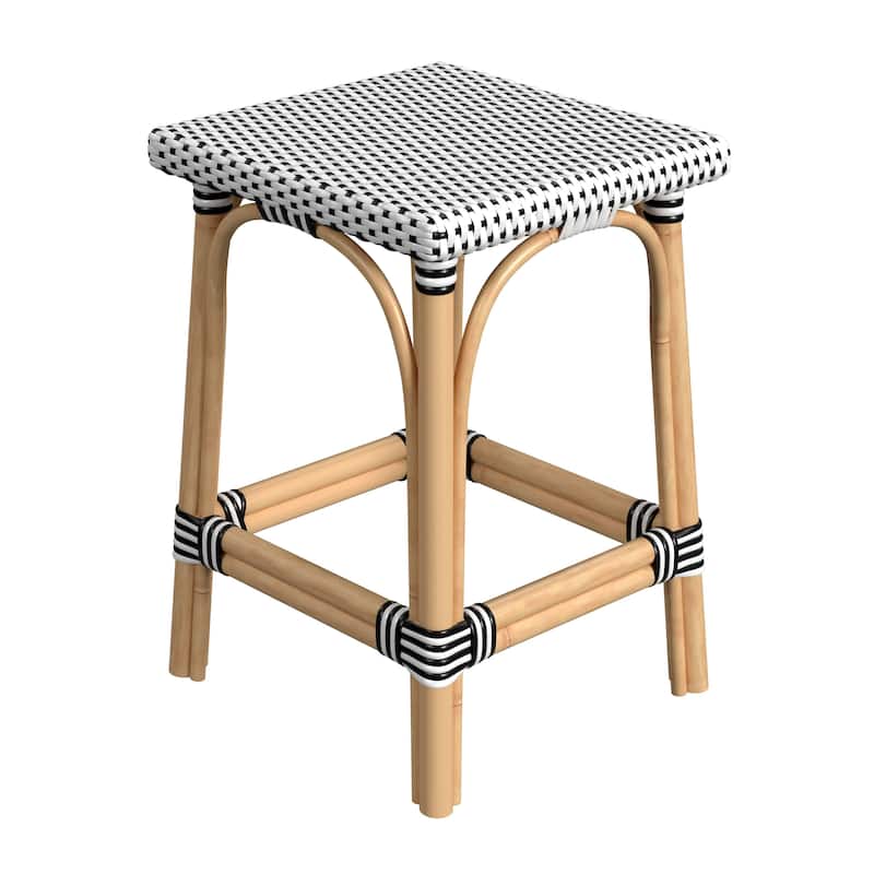 Riviera Square 24"H Rattan Counter Stool