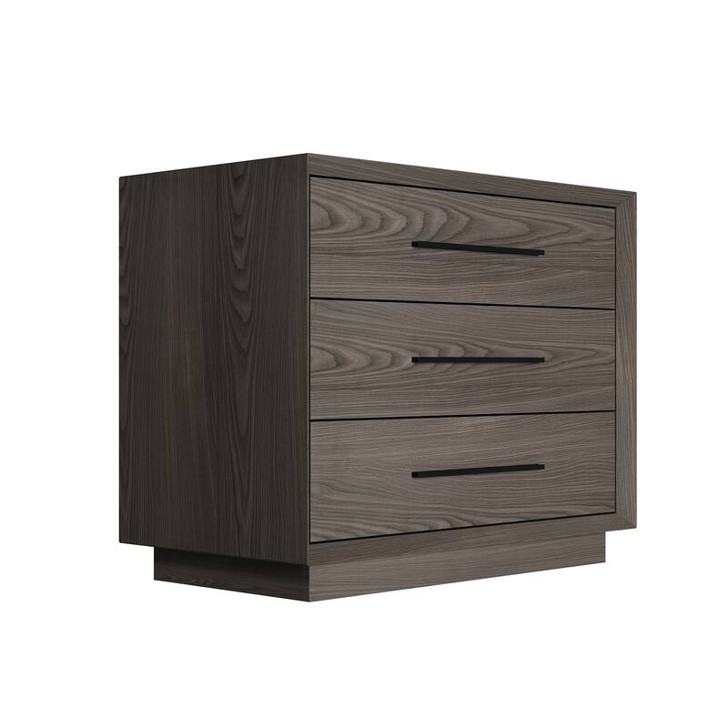 Vintage Nightstand 3-Drawer Bedside Table Cabinet Bedroom End Table
