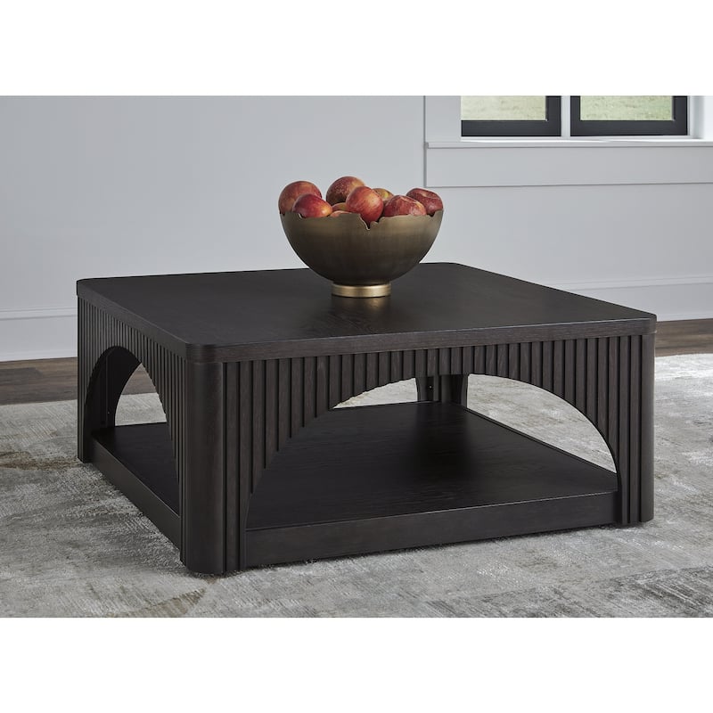 Signature Design by Ashley Yellink Black Coffee Table - 38.13" W x 38.13" D x 16.75" H