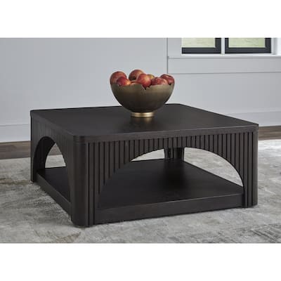 Signature Design by Ashley Yellink Black Coffee Table - 38.13" W x 38.13" D x 16.75" H