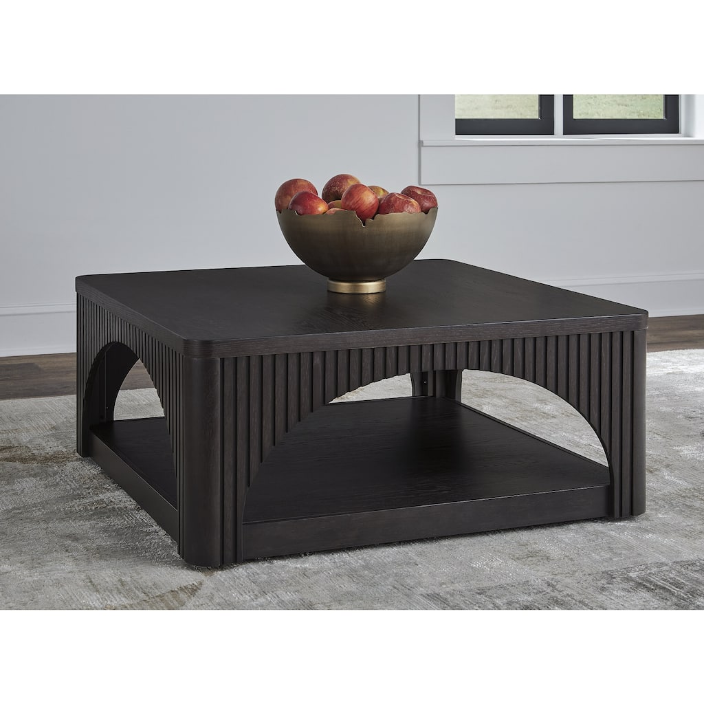 Signature Design by Ashley Yellink Black Coffee Table - 38.13" W x 38.13" D x 16.75" H