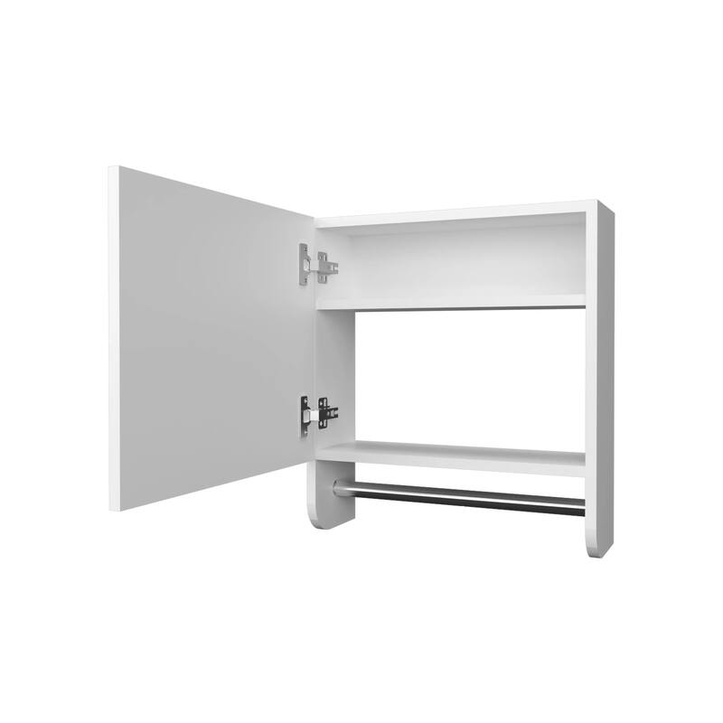 Black Wall-Mounted Medicine Cabinet with Towel Bar and Mirror, Perfect for Small Bathrooms and Tight Spaces