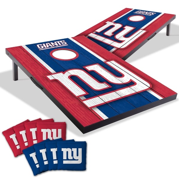 slide 2 of 7, New York Giants NFL Compact 2x3 Tailgate Cornhole Board Set Include Carrying Case