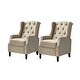preview thumbnail 73 of 87, Debora Wingback Button Tufted Push-back Recliners Set of 2 by HULALA HOME