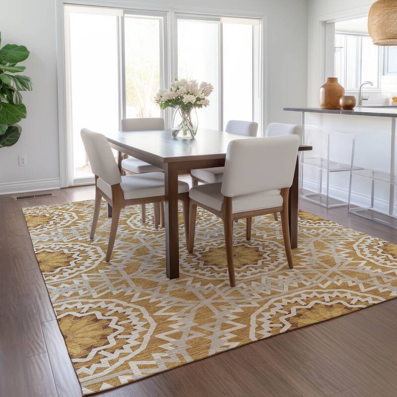 Machine Washable Indoor/ Outdoor Chantille Moroccan Boho Rug