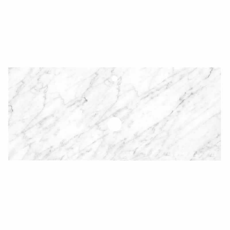 Carrara Marble Vanity Top - Vessel Sink Cutout (Top Only) - 49" - Single Faucet Hole