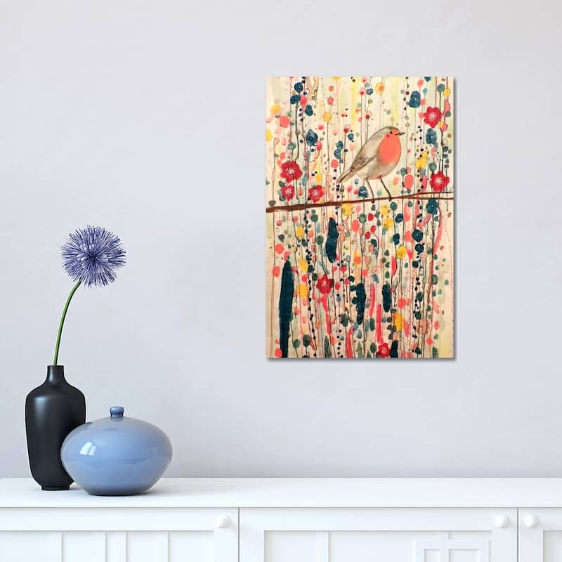 iCanvas "Je Ne Suis Pas Qu'un Oiseau" by Sylvie Demers Canvas Print - 18x12x1.5