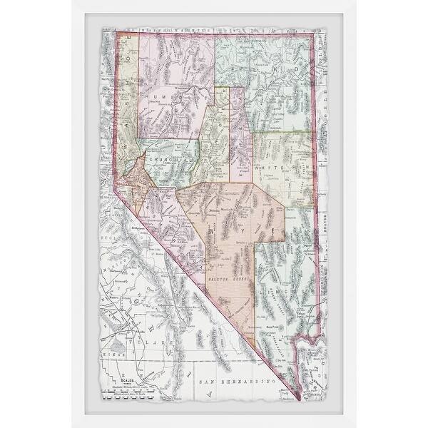 'Map of Nevada State' Framed Painting Print Bed Bath & Beyond 33983795