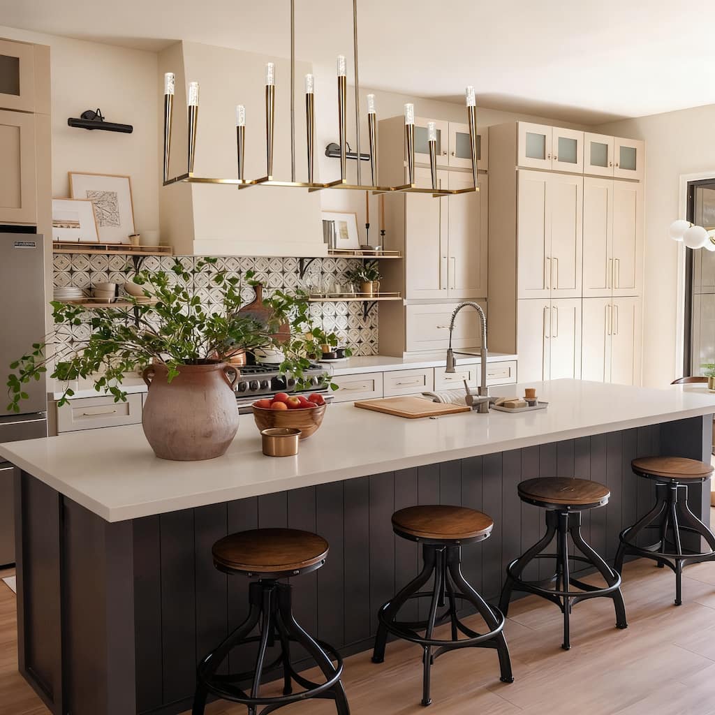 Modern Gold LED 10-Light Chandelier 43.3 in Pendant for Kitchen Island Dining Room