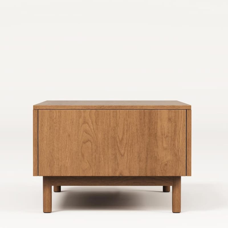 51.1" Satin Walnut Coffee Table with Storage Drawers for Living Room & Home Office - 51.1"Wx27.5"Dx18.9"H