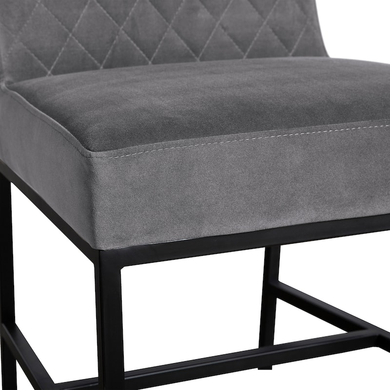 Napoli Velvet and Black Leg Modern Accent Dining Chair- Set of 2