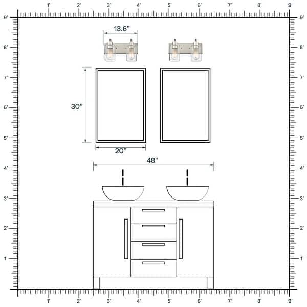 dimension image slide 20 of 26, Bathroom Vanity Light Fixtures - Farmhouse Wall Light for Bathroom