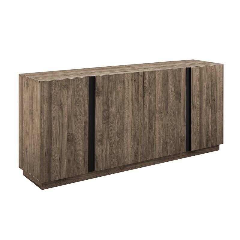 Mid-Century Modern 3-Drawer Low TV Stand for TVs up to 80" for Living Room and Office - Slate Grey - Grey