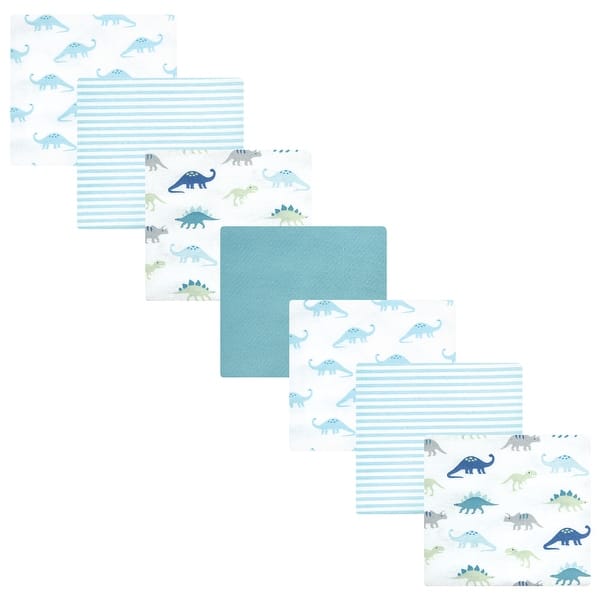 slide 1 of 1, Hudson Baby Cotton Poly Flannel Receiving Blankets Bundle, Soft Teal Dino, One Size - Soft Teal Dino - One Size One Size - Soft Teal Dino