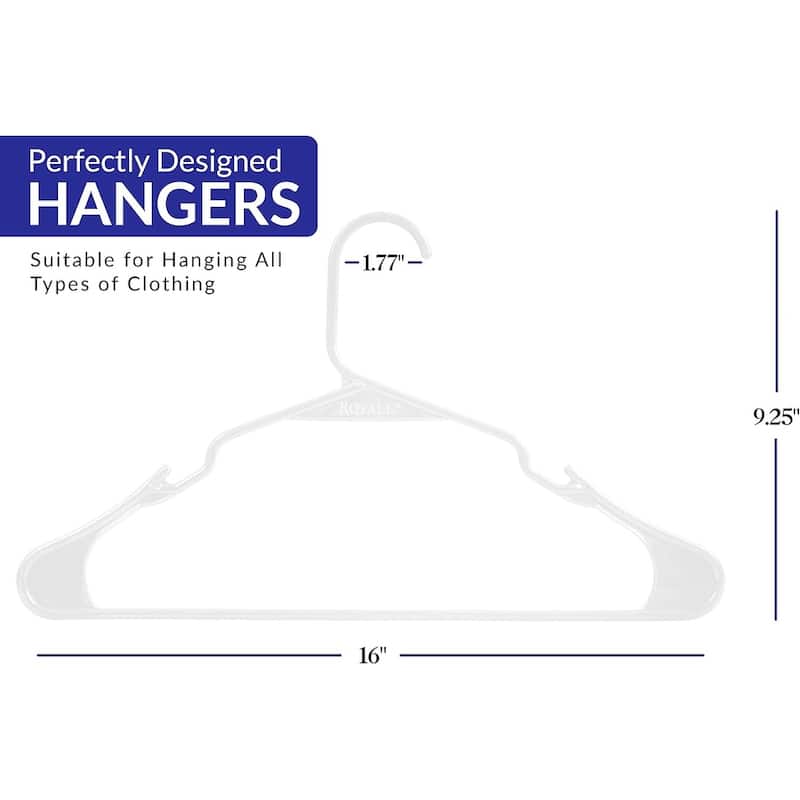 Royale Plastic Hangers For Clothes - Ideal For Everyday Standard Use