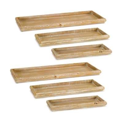 Natural Wooden Nesting Tray (Set of 6)