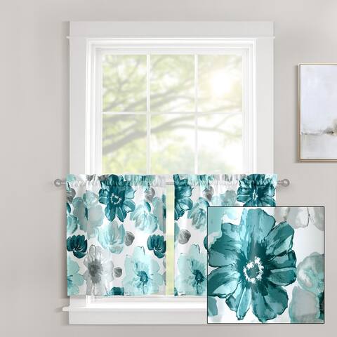 Lush Decor Leah Light Filtering Kitchen Tiers