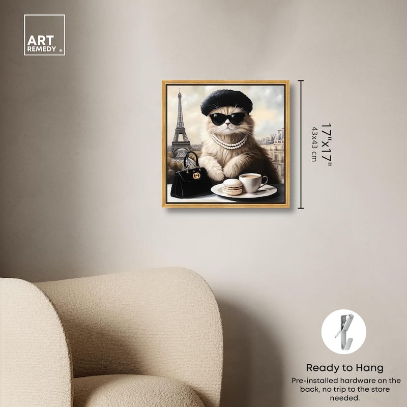 Cat in Paris Treats Canvas by Art Remedy