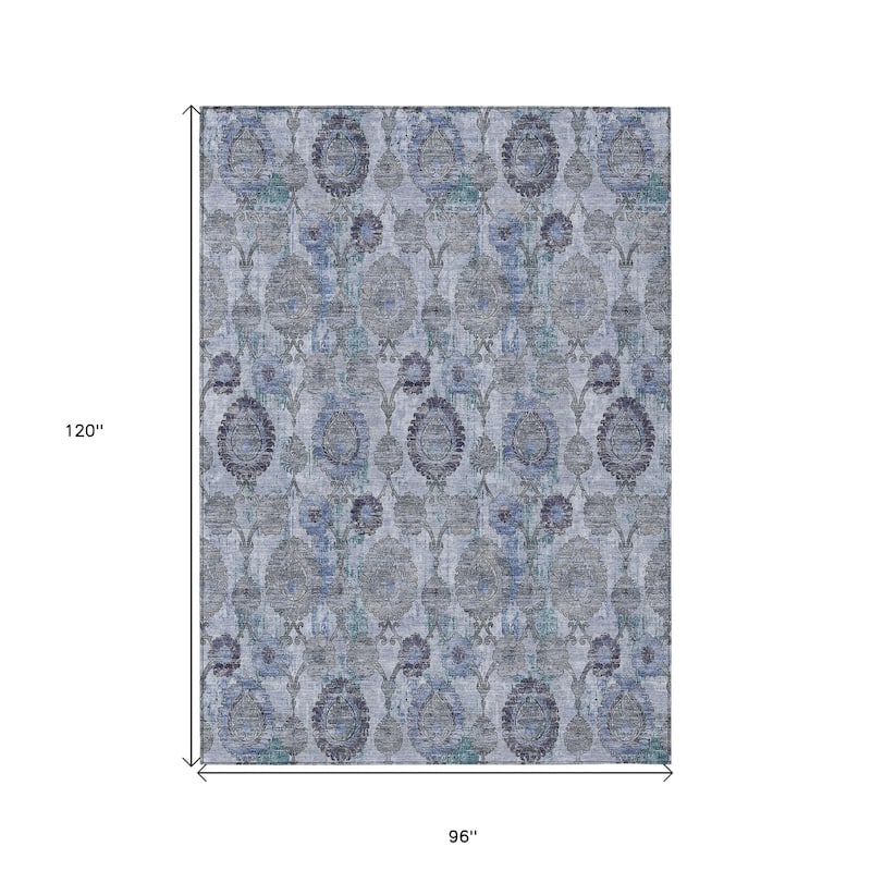 HomeRoots Damask Transitional Rectangle Outdoor Rug