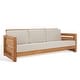 preview thumbnail 10 of 12, SAFAVIEH Couture Outdoor Patio Furniture Guadeloupe 3-Seat Patio Sofa - Modern Slatted Frame Design with Cushions