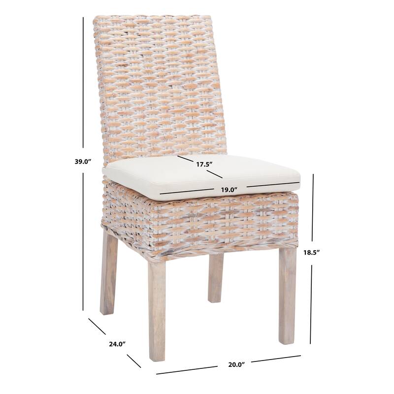 SAFAVIEH Bobbi Side Chair with Cushion - 20" W x 24" D x 39" H - 20"W x 24"D x 39"H