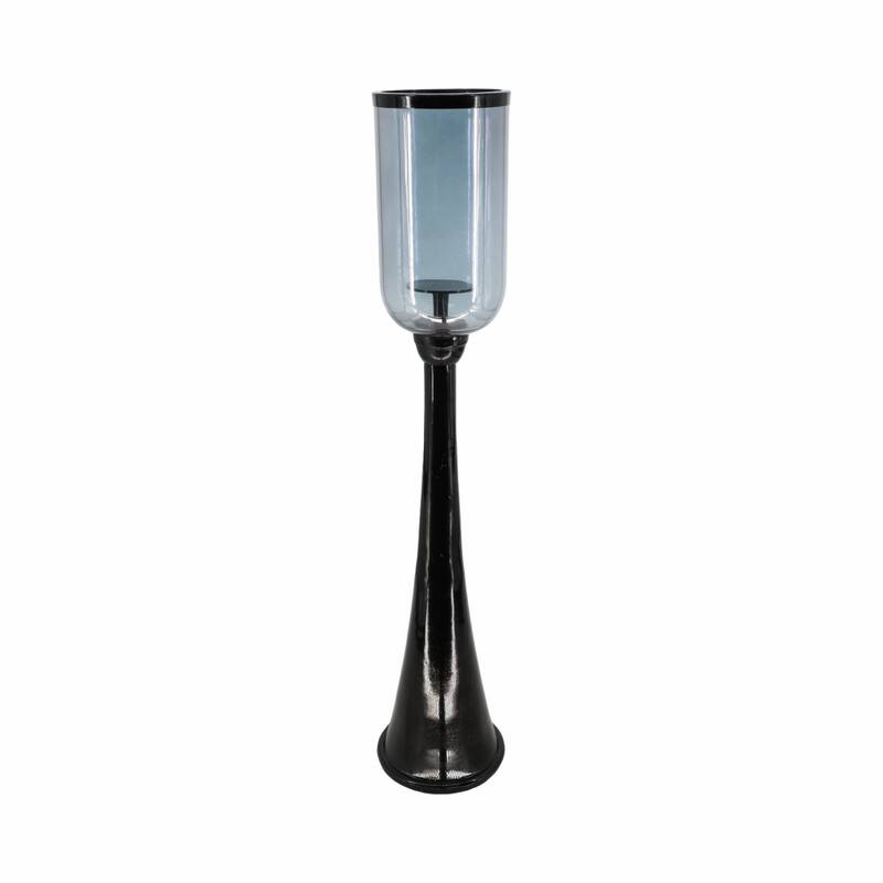 Modern Metal and Glass Floor Candle Stand for Pillar Candles