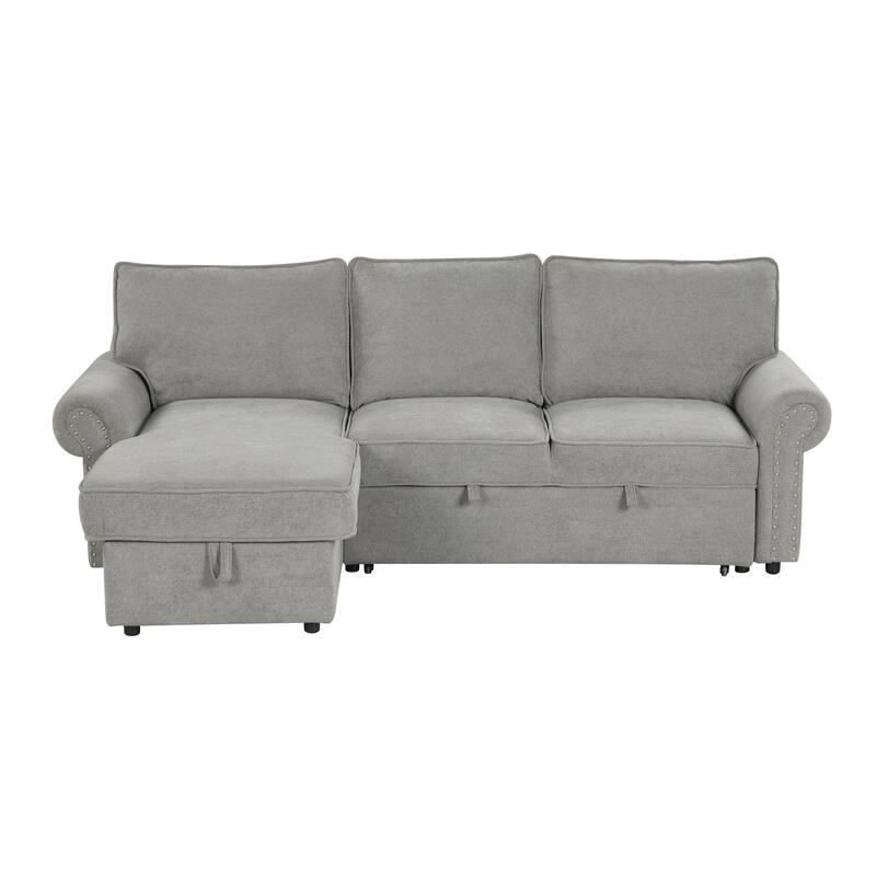 Roomfitters 95" Convertible Sectional Sleeper Sofa L-Shaped Couch with Storage Chaise and Pull Out Bed for Living Room