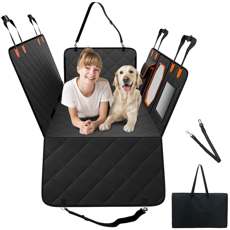Back Seat Extender for Dogs,Dog Hammock for Car Back seat,Dog Car Seat Cover with Hard Bottom Dog Car Seat Bed