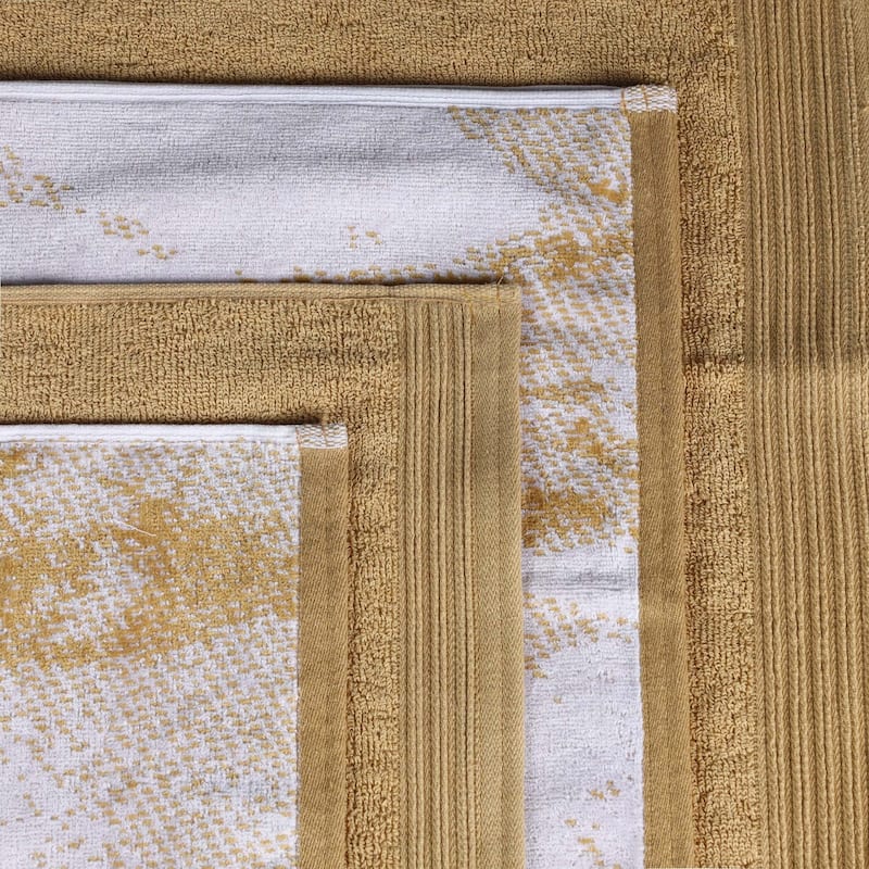 Superior Cotton Solid and Marble Face Towel Set of 12