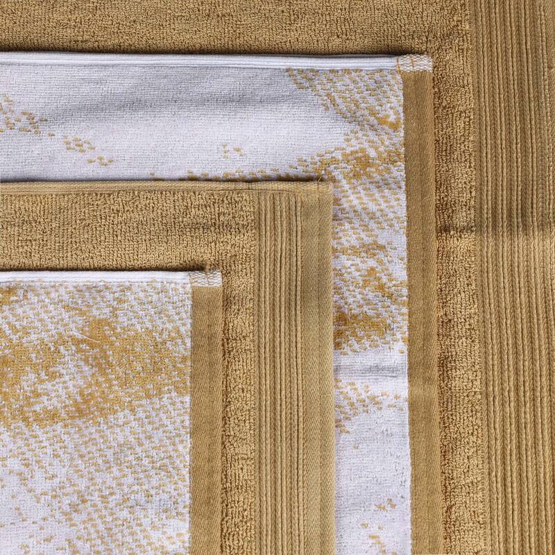 Superior Cotton Solid and Marble Hand Towel Set of 6