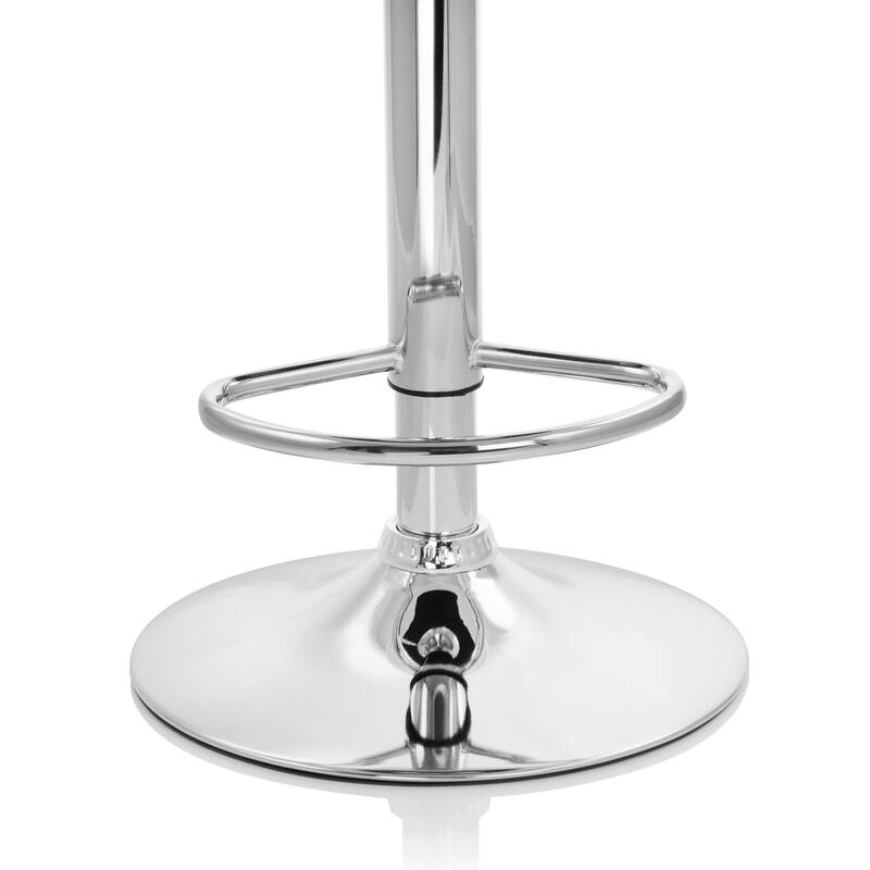 Faux Leather Retro Adjustable Swivel Bar Stool White Set of 2
