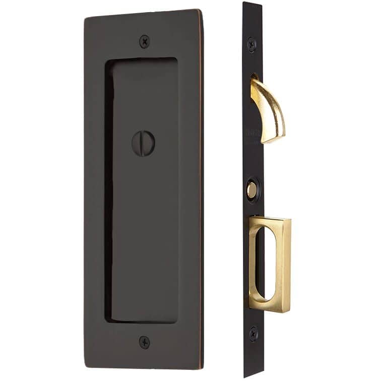 Emtek Modern Rectangular 7-1/4 Inch Privacy Mortise Pocket Door Lock