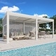 preview thumbnail 62 of 188, EROMMY Outdoor Louvered Pergola Gazebo with Adjustable Aluminum Rainproof Roof 10'x20' Electric&LED - White