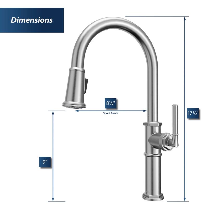 Karran Brampton KKF365 Single Handle Pull Down Sprayer Kitchen Faucet