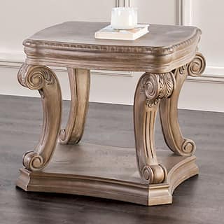Furniture of America Cassian Traditional Weathered Oak Wood 1-Shelf Square End Table