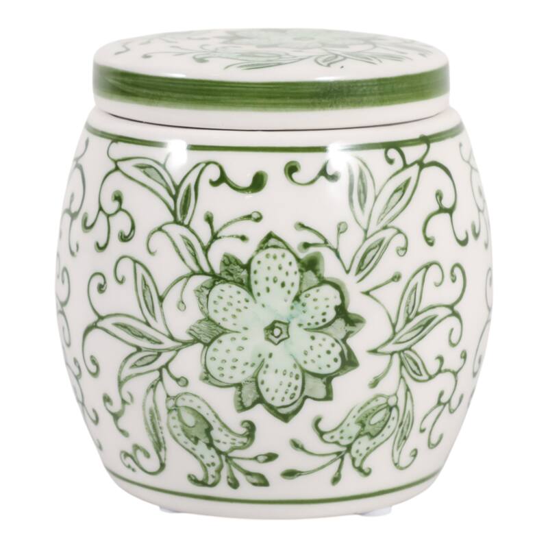 Decorative Ceramic Candle with Lid - Lavender Verbena Scented Candle - 4.5"