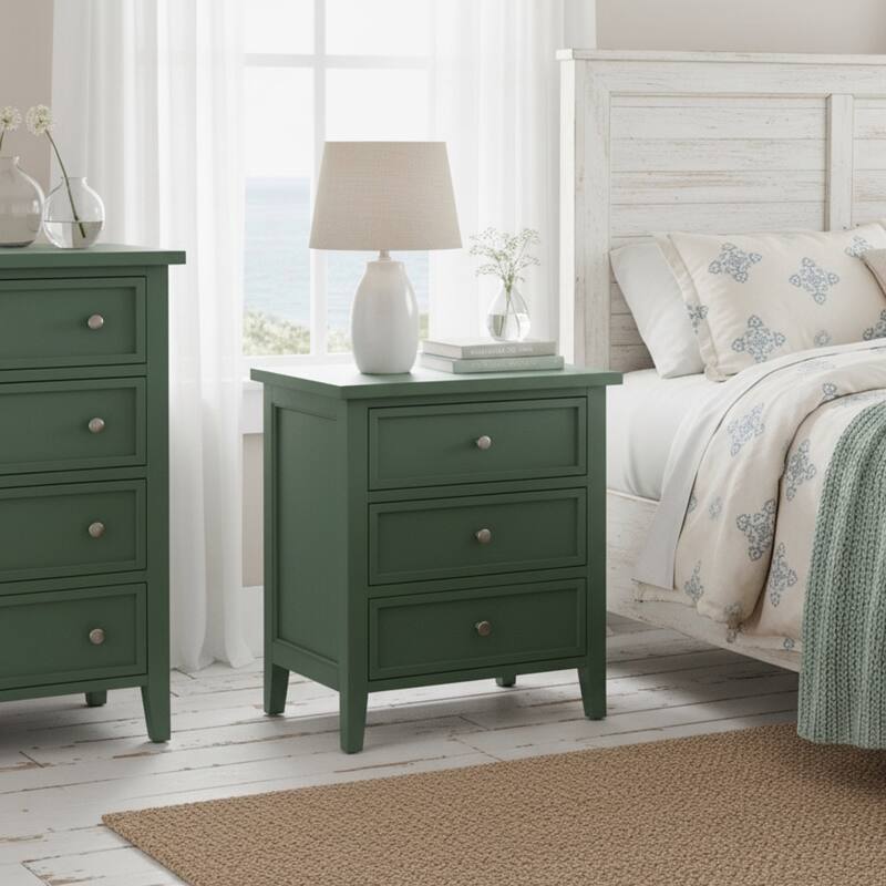 Luca 3-drawer Nightstand, Bedroom Furniture - Antique Green