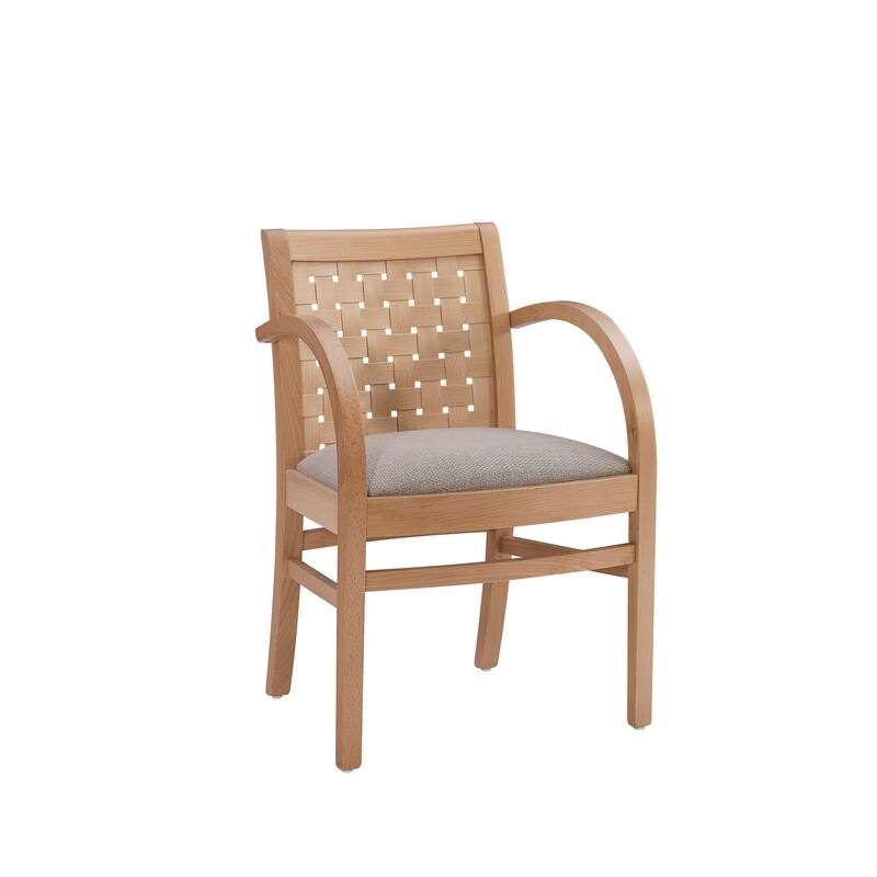 Linon Lanada Woven White Arm Chair
