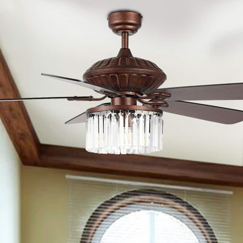 SAFAVIEH Laurila 3Lt 52" Ceiling Fan - 52" W x 52" D x 16"-21"-26" H