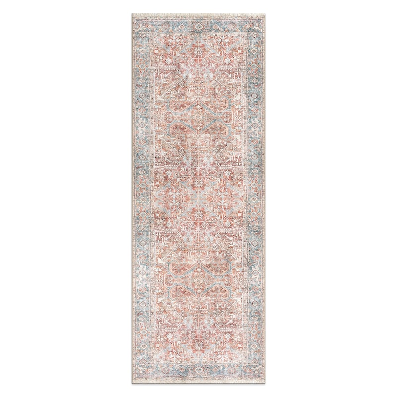 World Rug Gallery Vintage Distressed Machine Washable Area Rug