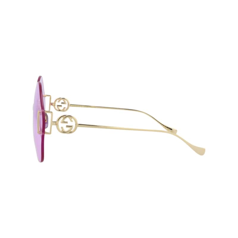 Gucci Round-Frame Metal Sunglasses