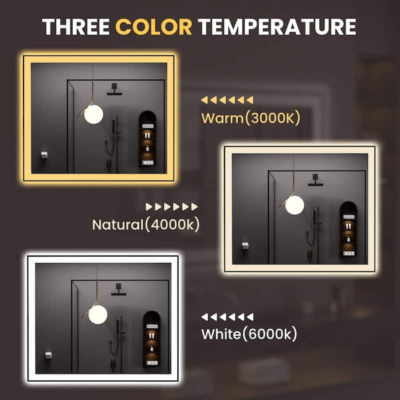 48x40 Inch Frameless LED Bathroom Mirror,Smart Mirror