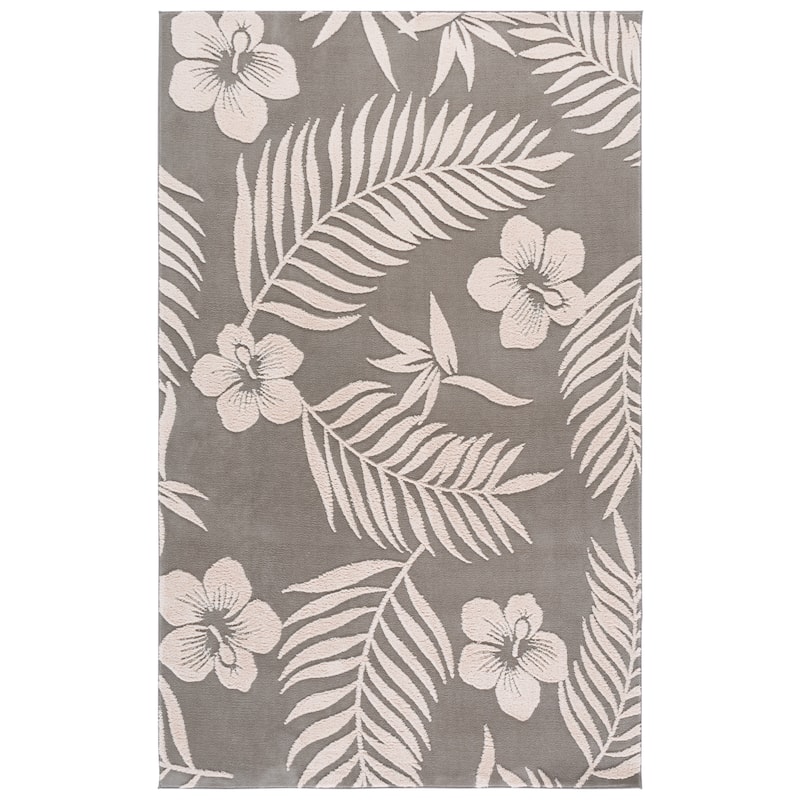 SAFAVIEH Versailles Pietje Machine Washable & Slip Resistant Rug - 4' x 6' - Grey/Beige