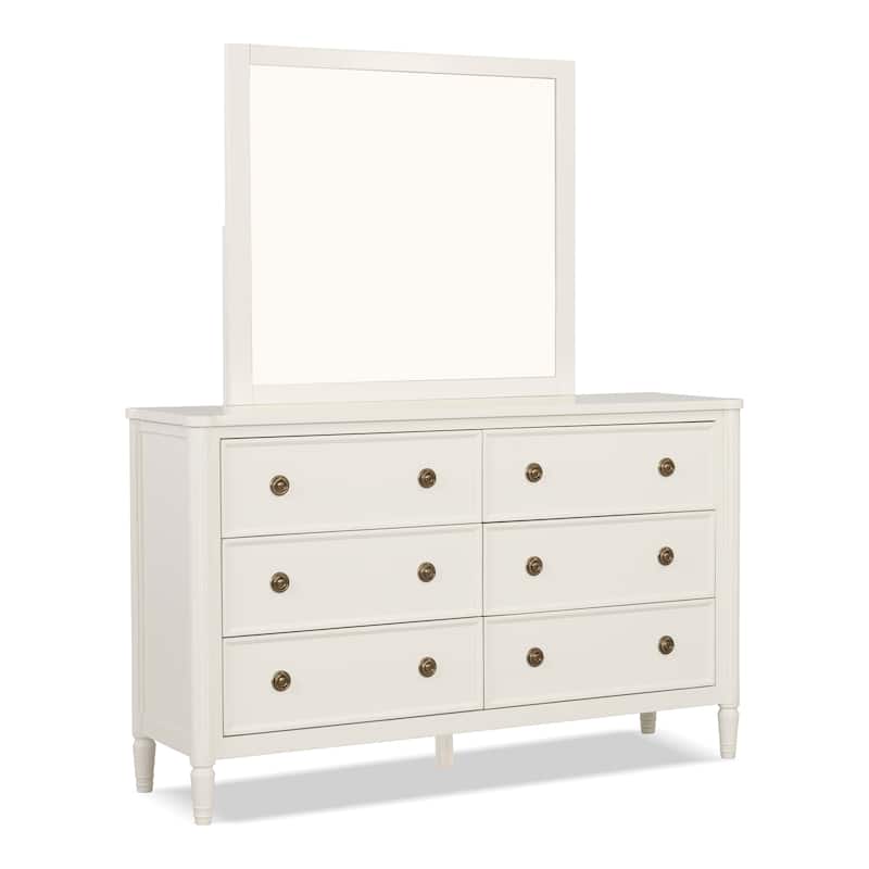 Furniture of America Arlena Modern 2-piece Solid Wood Dresser and Mirror Set