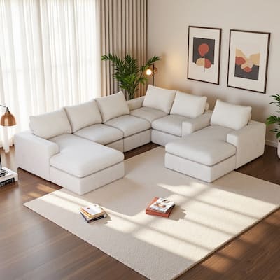 99" Corduroy L-Shaped Sectional Sofa with Chaise Lounge, 3 Pillows and No Assembly Required
