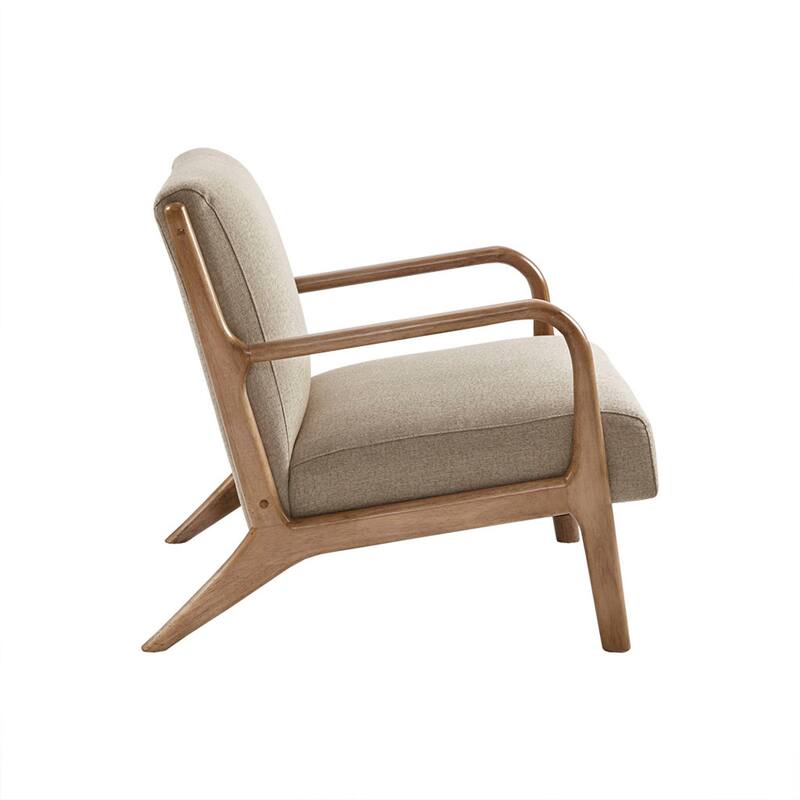 Roomfitters Mid-Century Lounge Chair with Solid Wood Frame, Upholstered Accent Seating, Living Room Chair