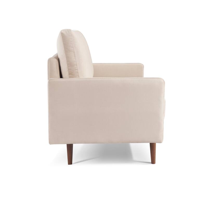 57 Inch Wide Upholstered Loveseat with Square Arms - N/A