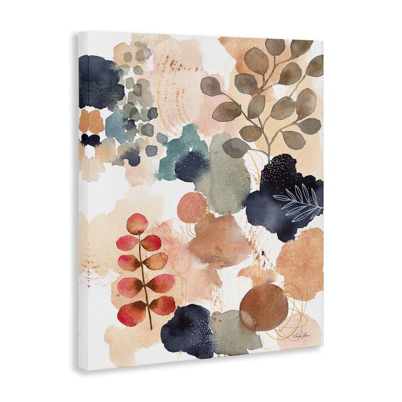 Stupell Abstract Botanical Shape Collage Modern Boho Painting Canvas Wall Art - Orange