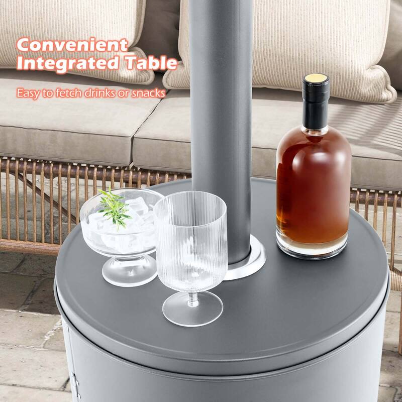 Costway 50,000 BTU Patio Heater with Wheels Round Table Design & - See Details
