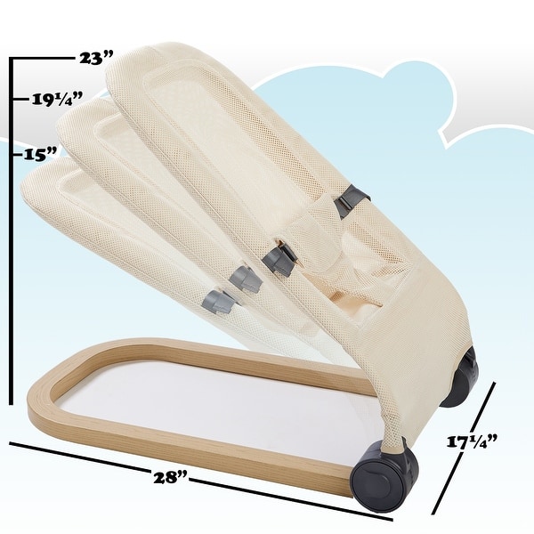 dimension image slide 0 of 2, Giggle Bounce Deluxe Folding Baby Bouncer Seat and Lounger